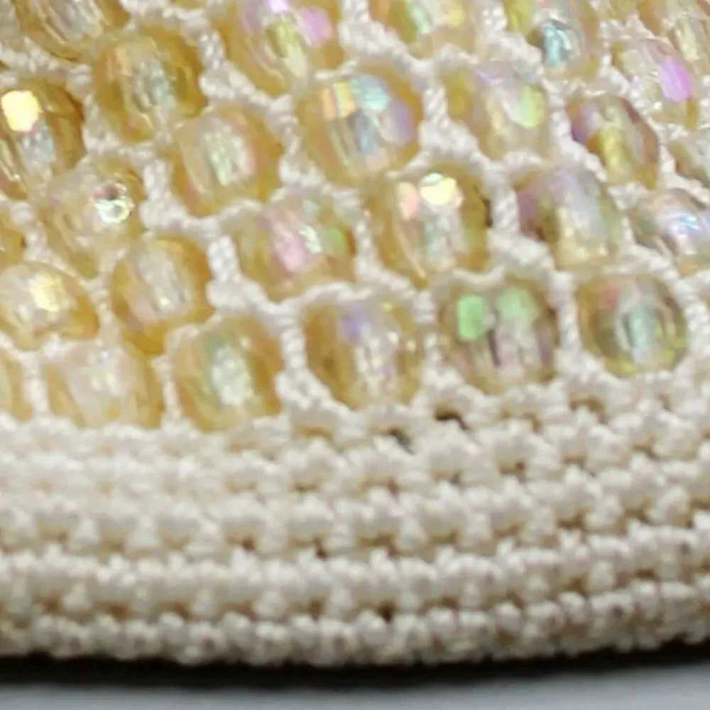 Amazing Vintage Man Made Beaded Clutch Made in Hong Kong Intricate Design